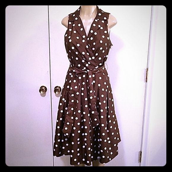 Jessica Howard Dresses & Skirts - JESSICA HOWARD BROWN AND WHITE DRESS